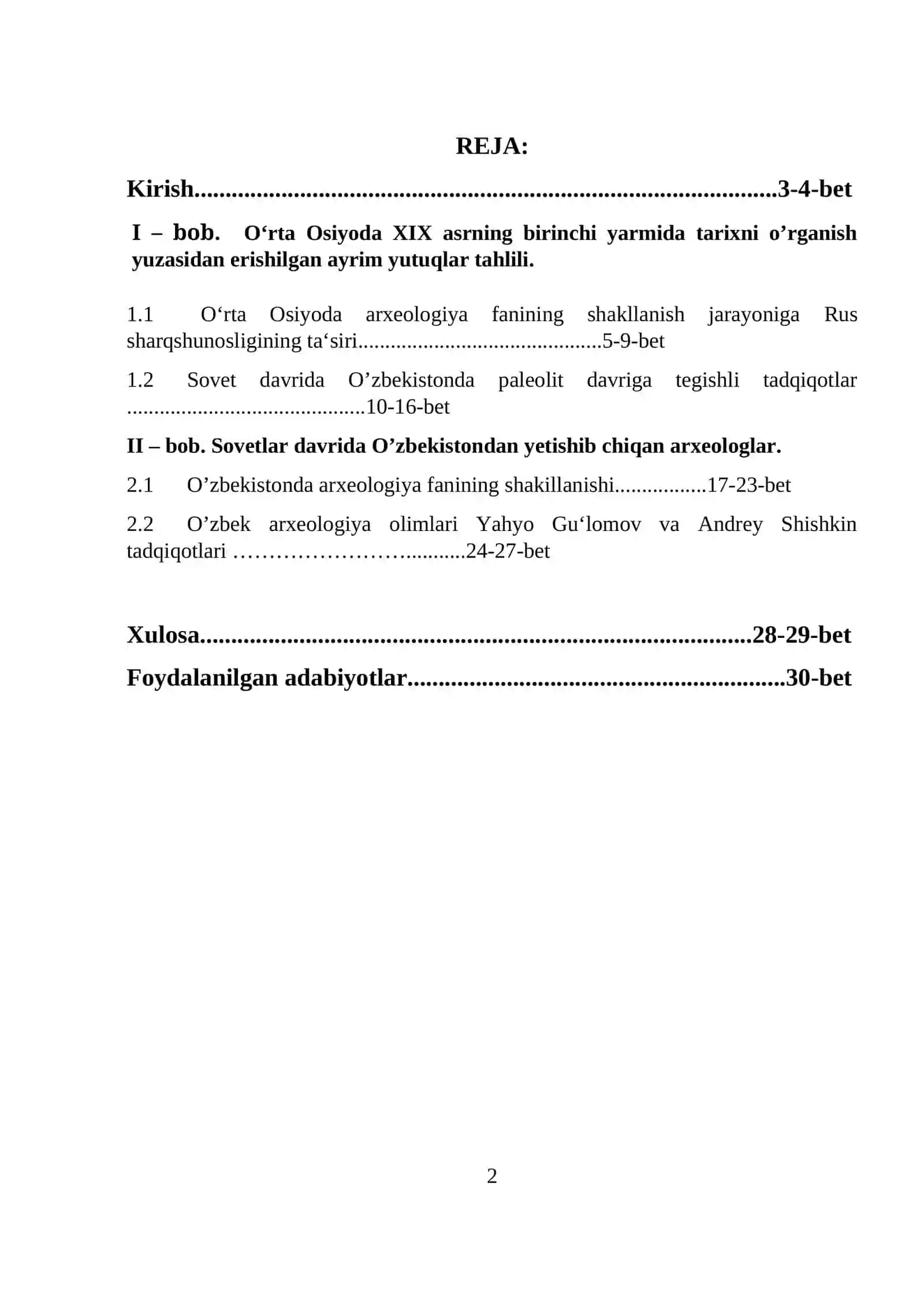SOVETLAR DAVRIDA O‘ZBEKISTONDA ARXEOLOGIYAGA OID TADQIQOTLAR 2