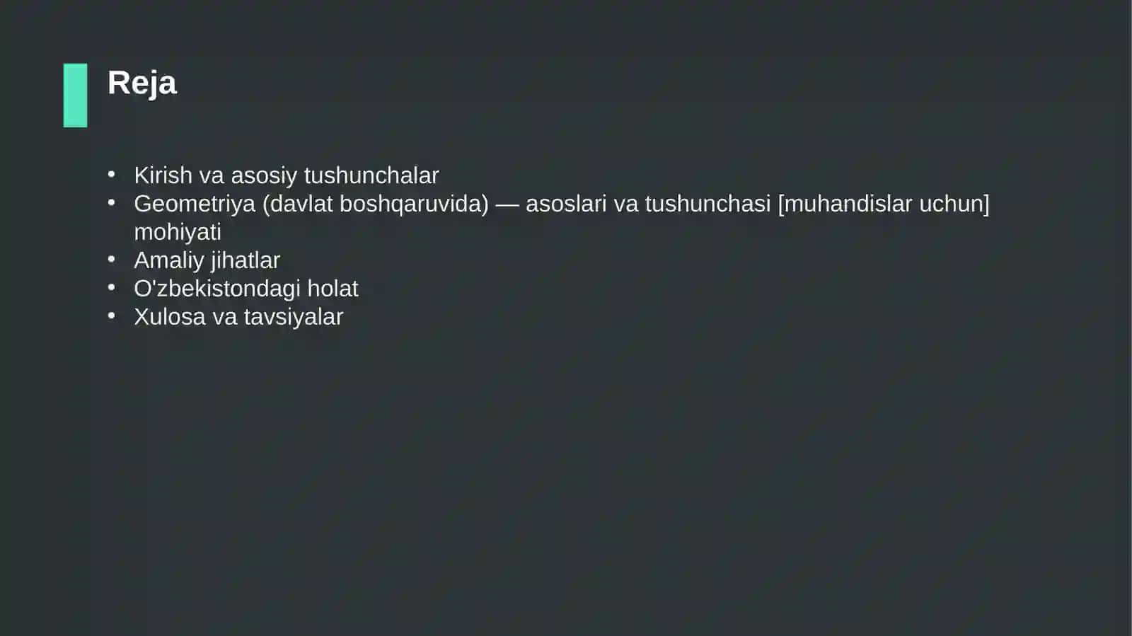 Geometriya (davlat boshqaruvida) — asoslari va tushunchasi [muhandislar uchun] 2