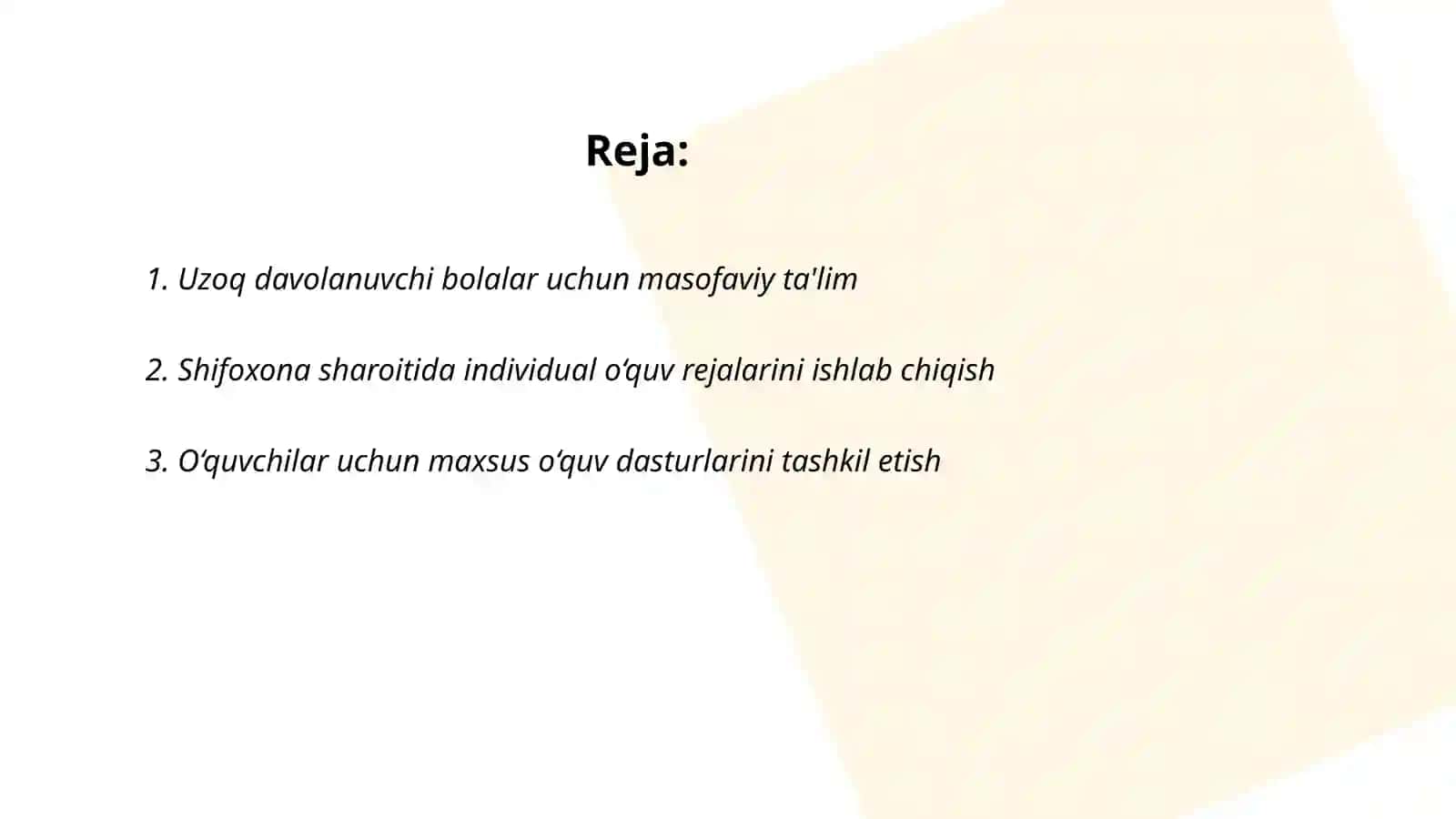 Chet ellardagi shifoxonalarda uzoq davolanuvchi maktab óquvchilarining talimi 2