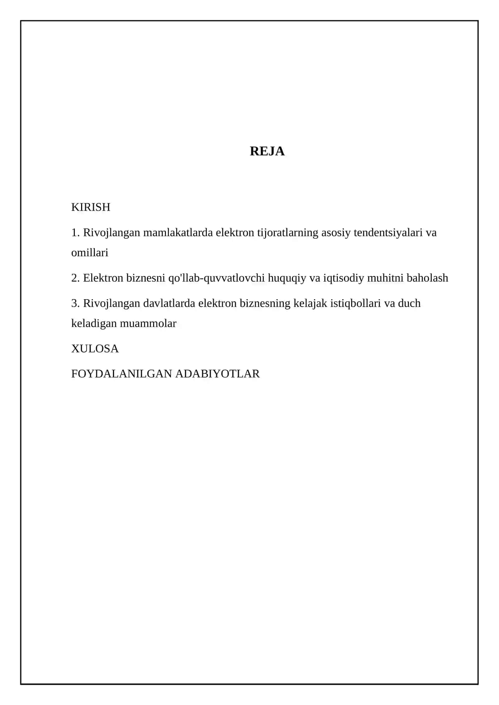 Rivojlangan mamlakatlarda elektron biznesning holati tahlili 2