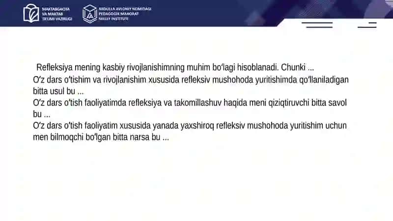 Kasbiy faoliyatni rivojlantirishda individual va hamkorlik faoliyatini tashkil etish metodikasi. 2
