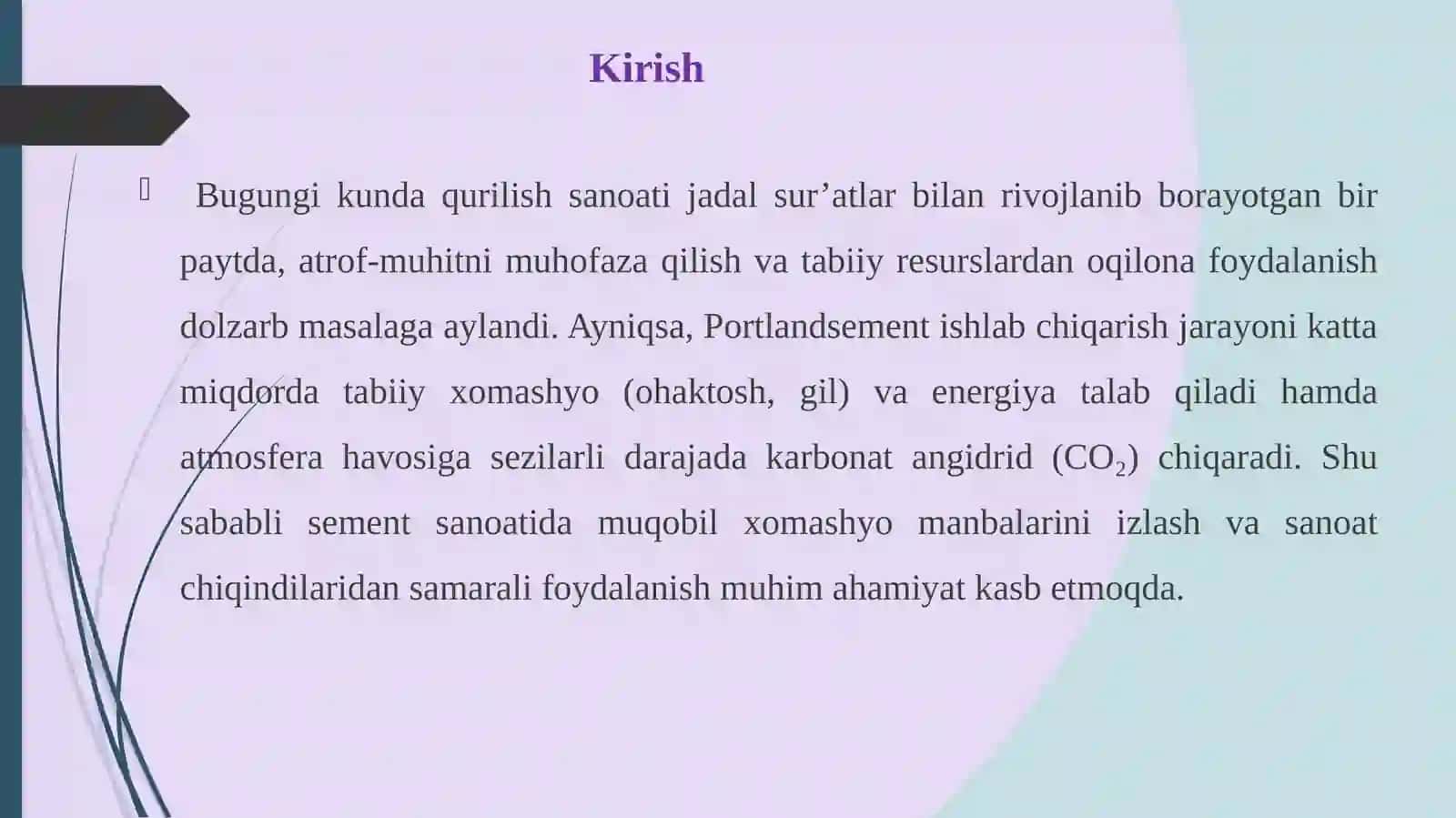 Portlandsement ishlab chiqarishda sanoat chiqindilaridan foydalanish 2