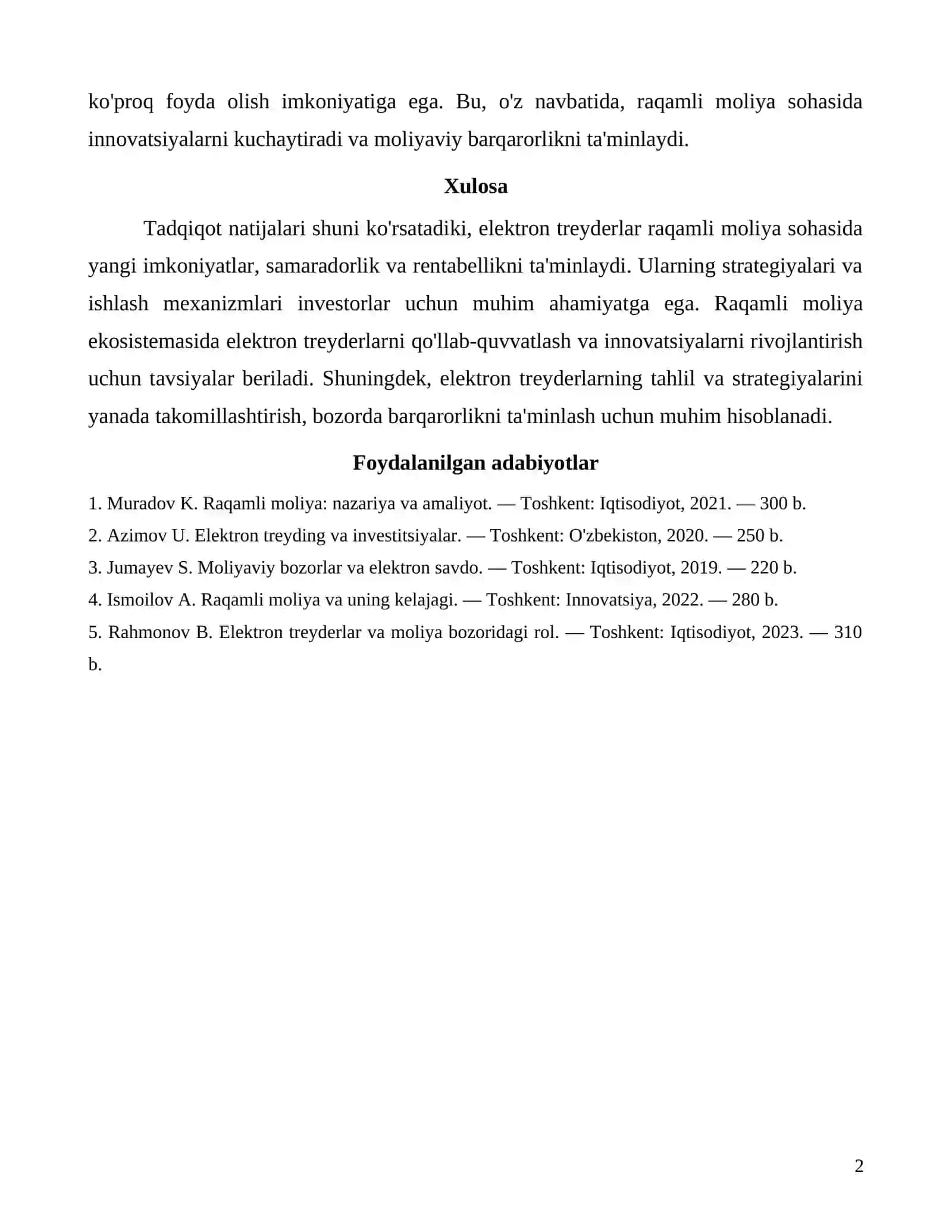 Elektron treyderlar: Raqamli moliyadagi roli va ahamiyati 2