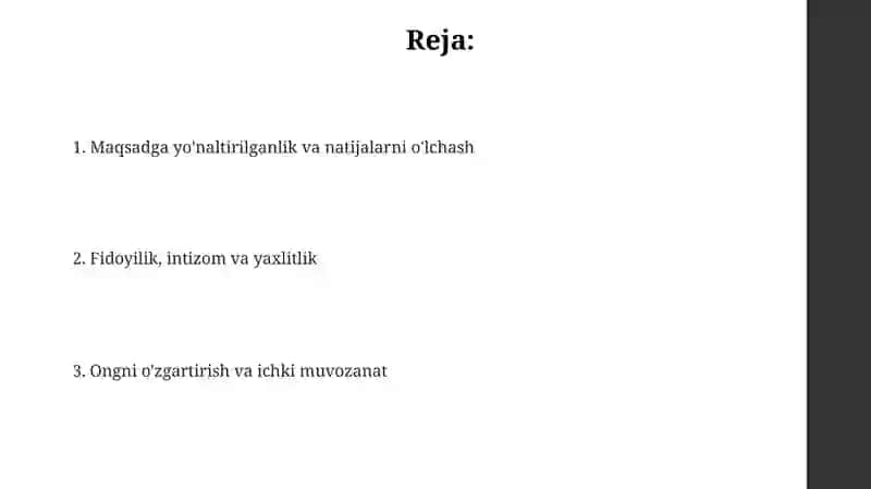 Samaradorlikni belgilovchi asosiy tamoyillar 2