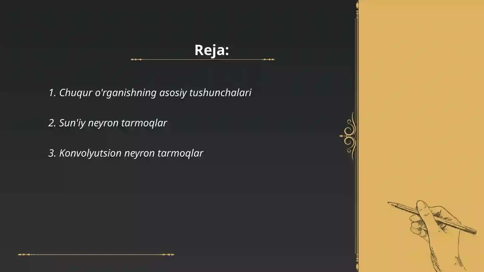 Chuqur o'rganish (Deep Learning) 2