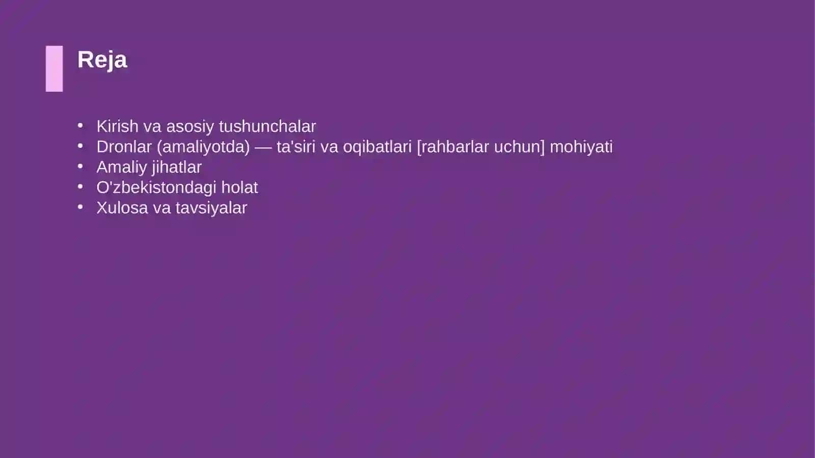 Dronlar (amaliyotda) — ta'siri va oqibatlari [rahbarlar uchun] 2