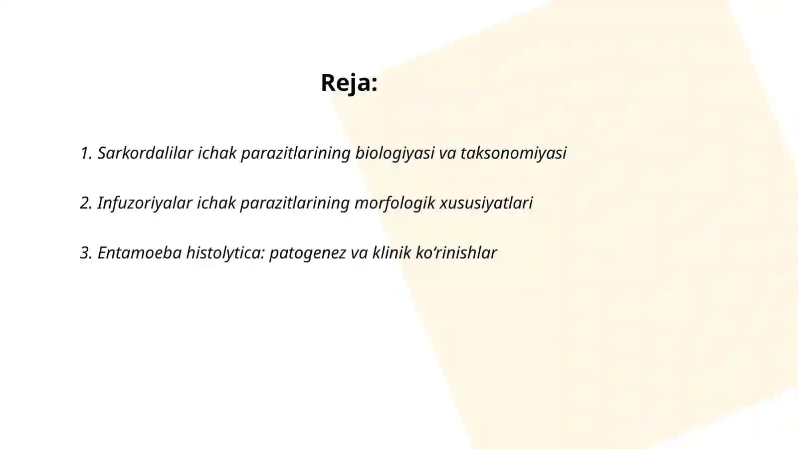 Sarkordalilar va infuzoriyalar ichak paraziti 2