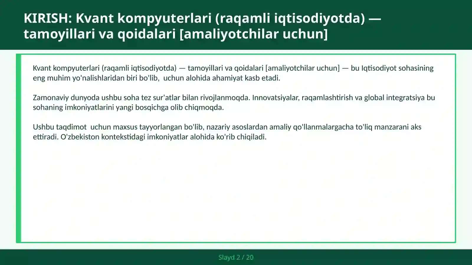 KVANT KOMPYUTERLARI (RAQAMLI IQTISODIYOTDA) — TAMOYILLARI VA QOIDALARI [AMALIYOTCHILAR UCHUN] 2