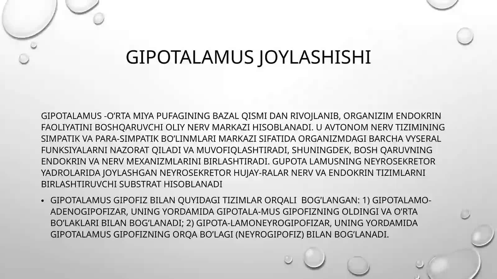 Gipotalamus neyrosekretsiyasining strukturaviy asoslari 2