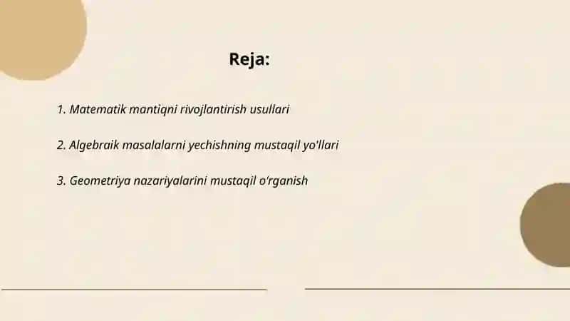 Matematik mantiqni rivojlantirish usullari 2