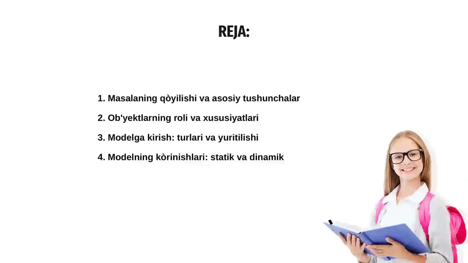 Masalaning qòyilishi; ob'yekt va model 2