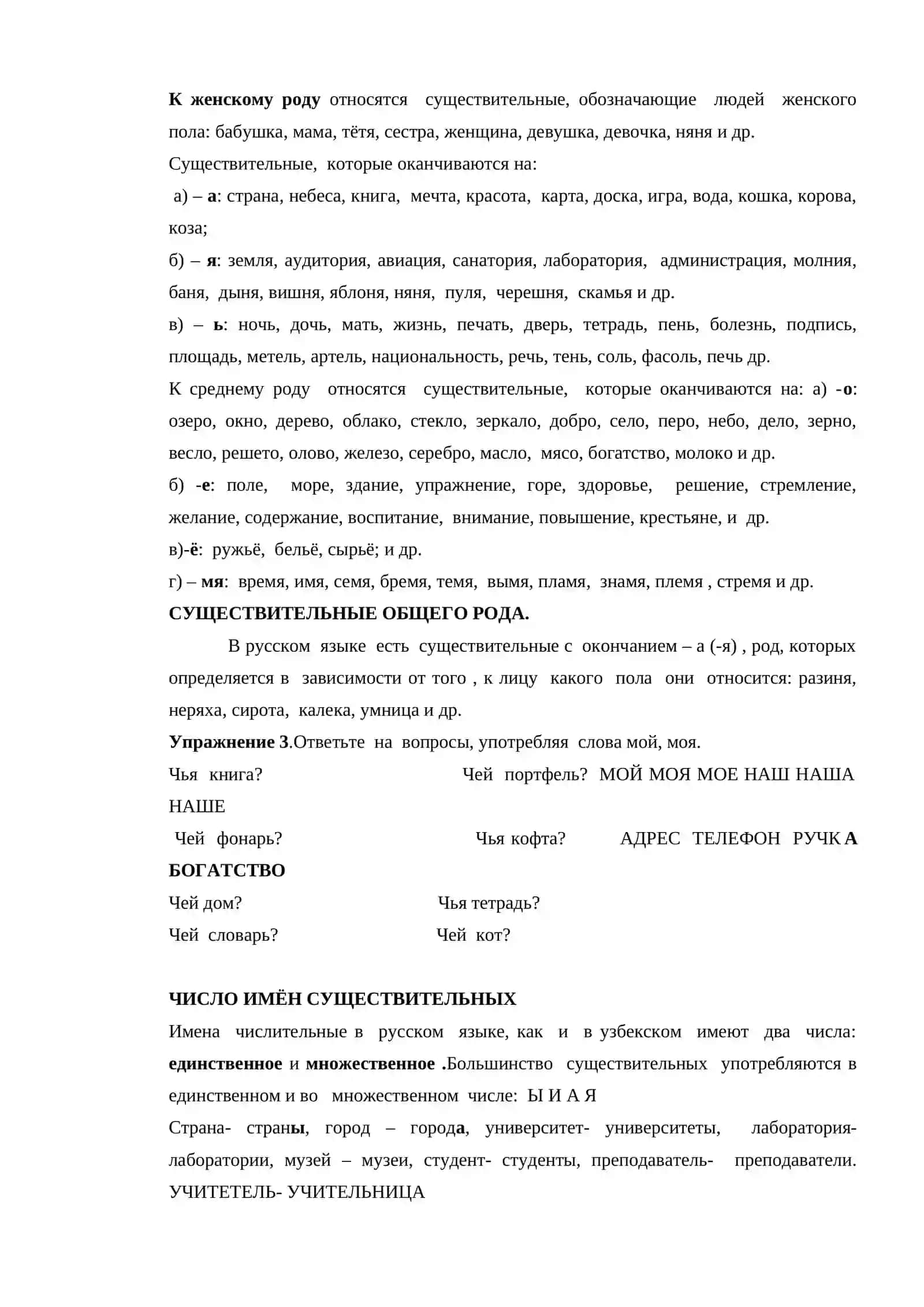 Тема "Имя существительное" 2