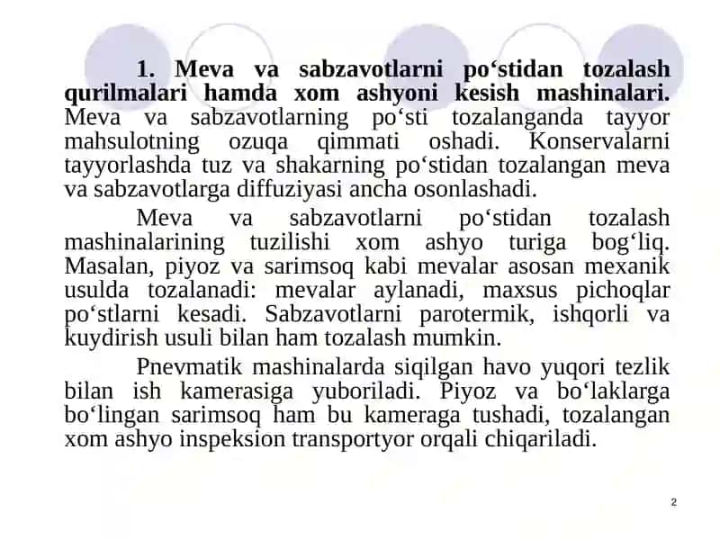 Meva va sabzavotlarni po‘stidan tozalash qurilmalari 2