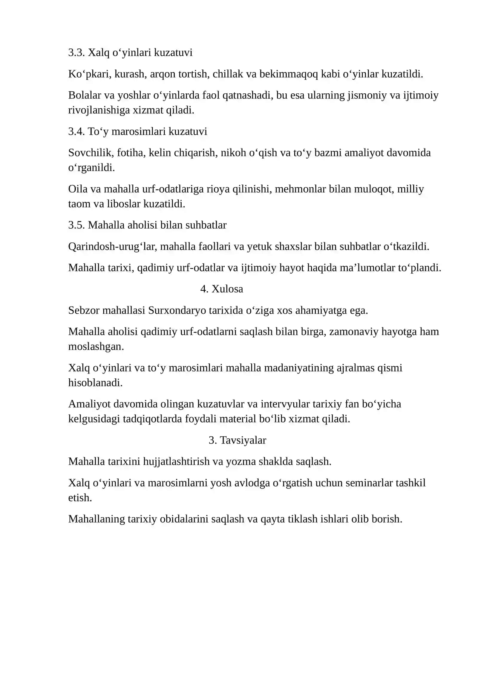 Surxondaryo tarixi fani bo‘yicha amaliyot hisobot 2