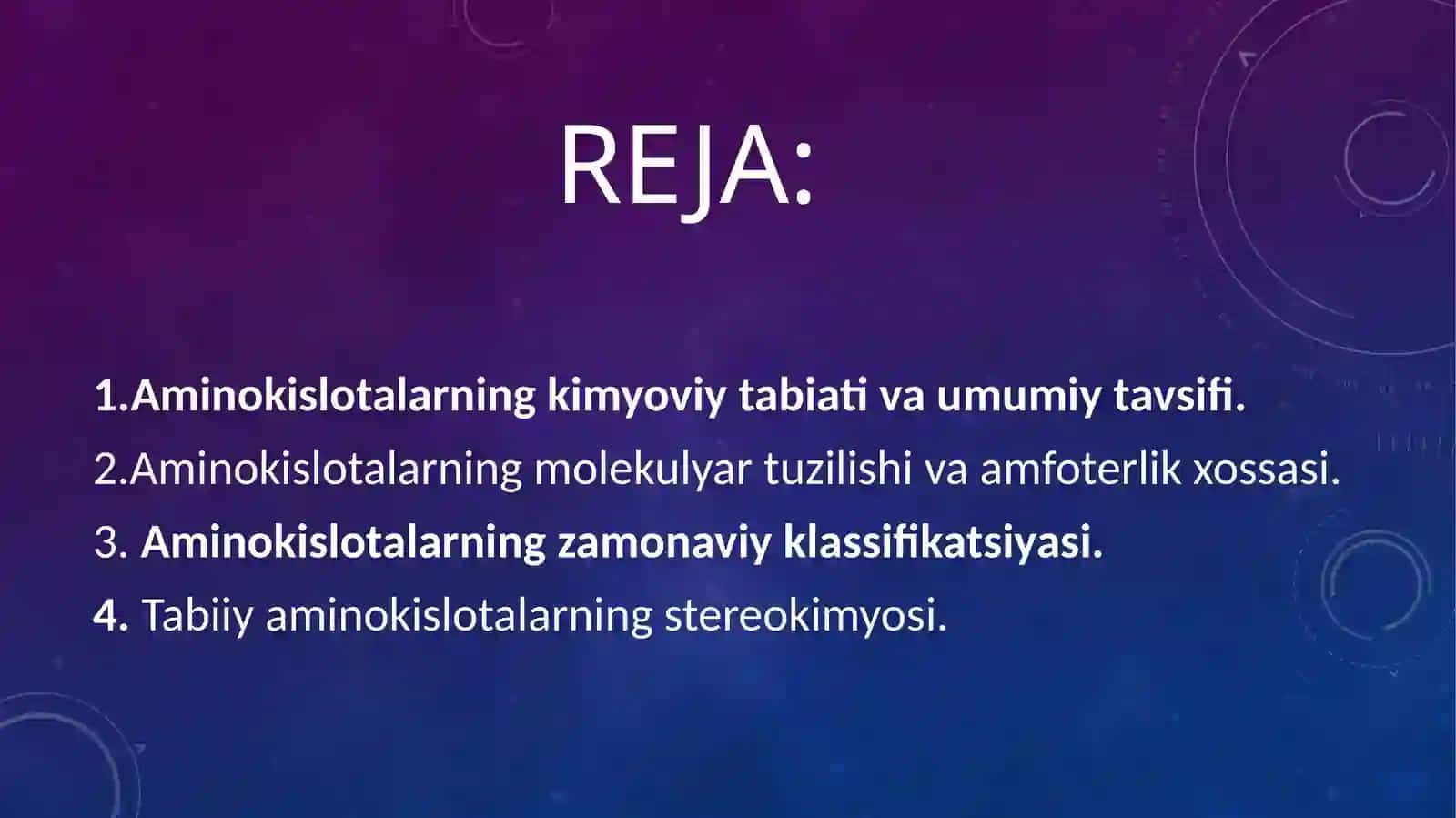 Aminokislotalarning tuzilishi, klassifikatsiyasi 2