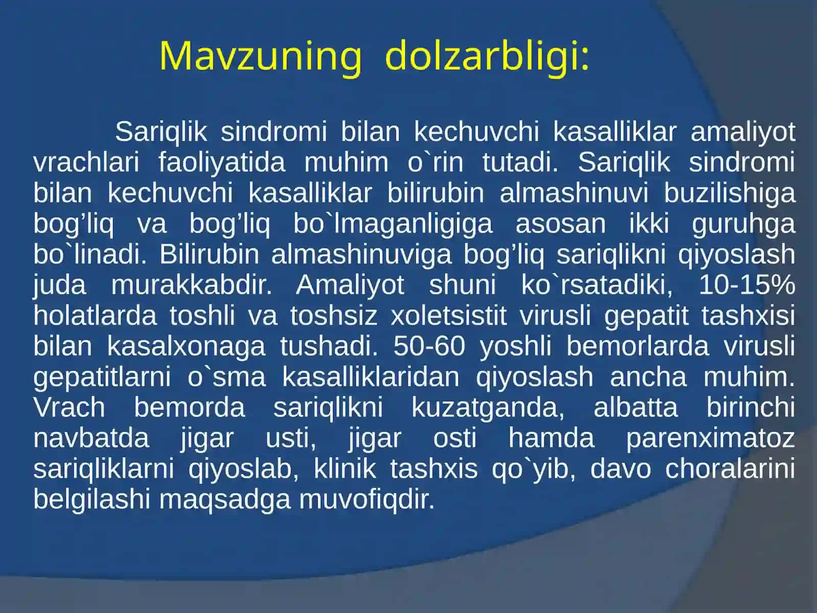 SARIQLIK SINDROMI BILAN KECHUVCHI KASALLIKLARNING QIYOSIY TASHXISOTI 2