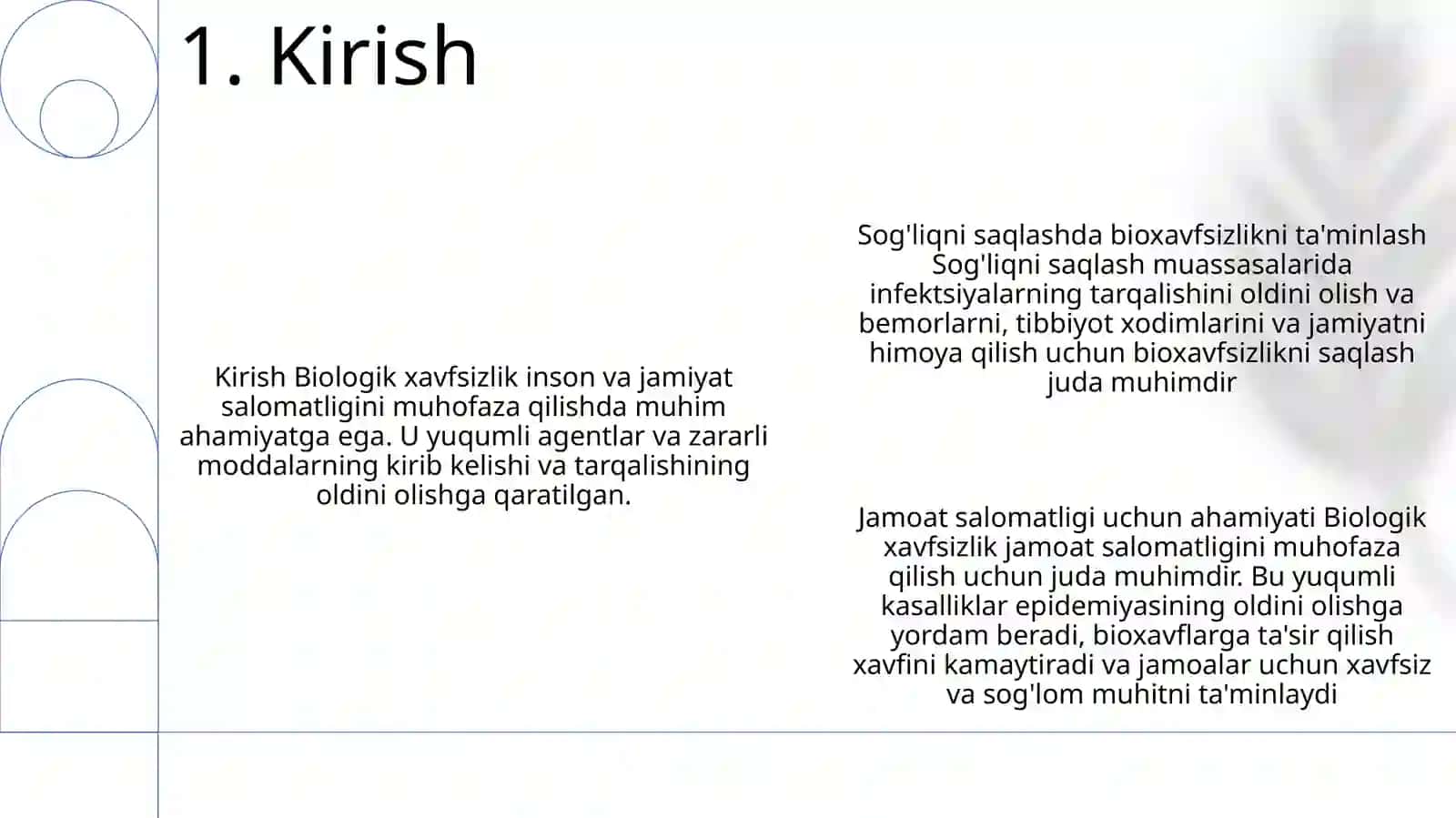 Inson SogʻLigini Saqlashda Bioxavfsizlikni Ta'Minlash 2