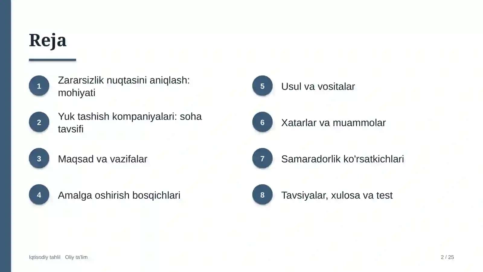 yuk tashish kompaniyalarida zararsizlik nuqtasini aniqlash 1293 2