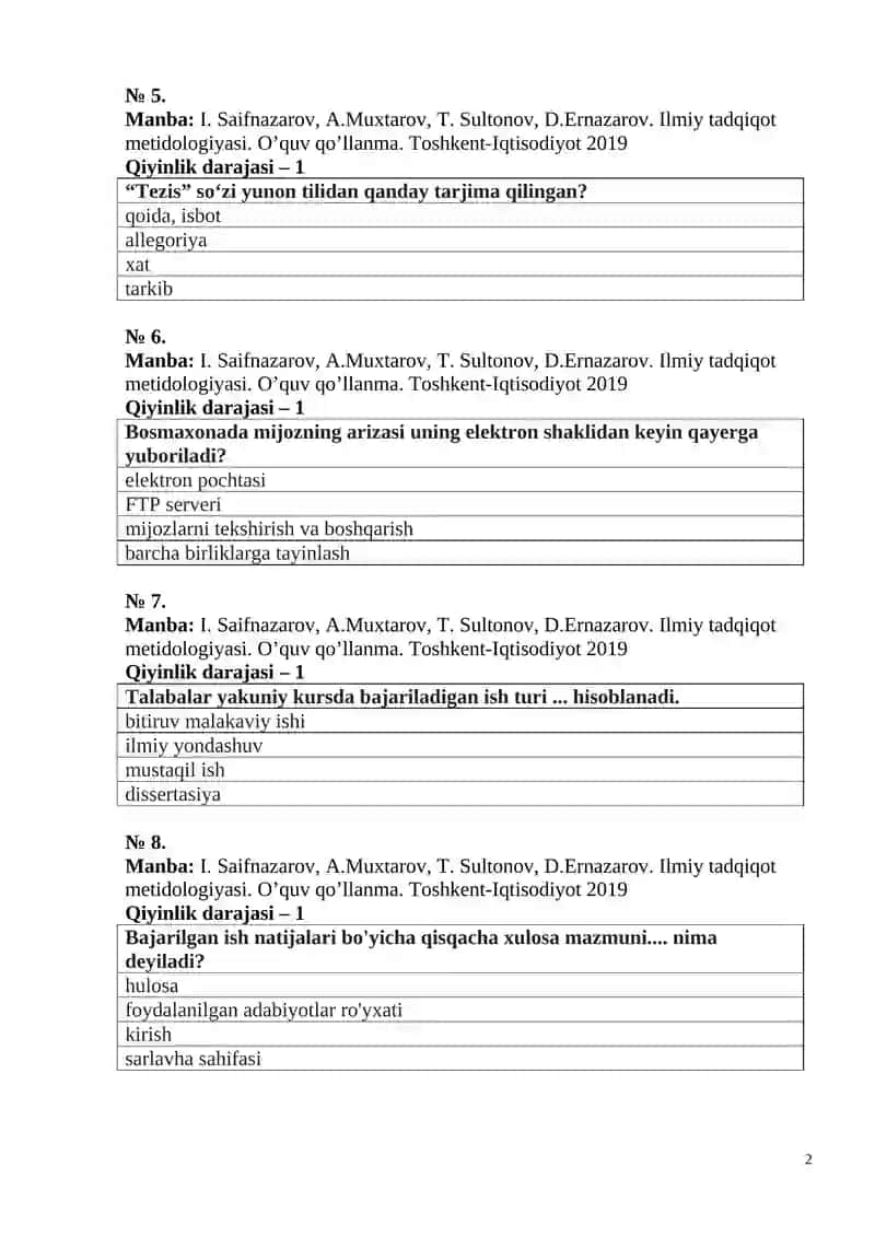 Ilmiy tadqiqot metidologiyasi 2