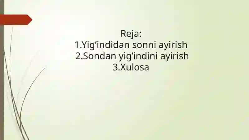 Yig‘indidan sonni va sondan yig‘indini ayirish qoidalari. 2