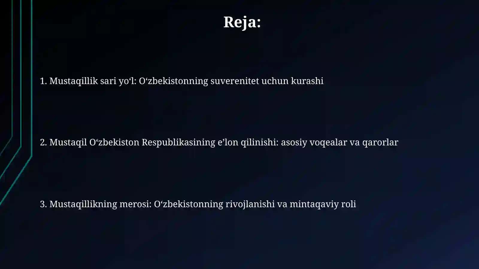 Mustaqil O'zbekiston Respublikasi tashkil topishining tarixiy ahamiyati 2