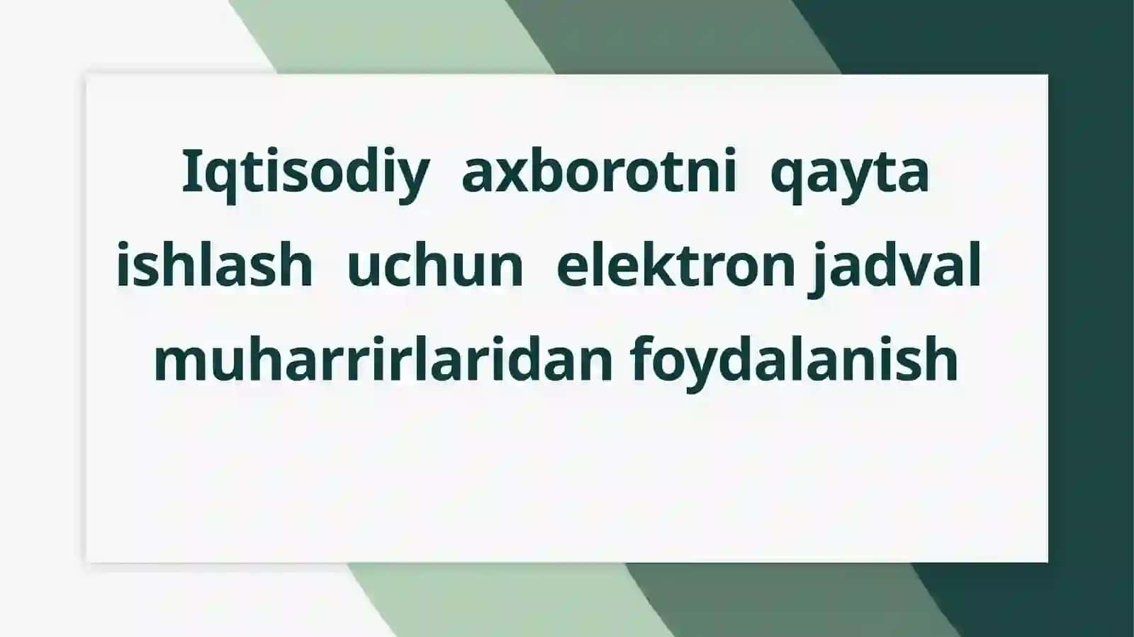 Texnik tizimlarda axborot texnologiyalari 2