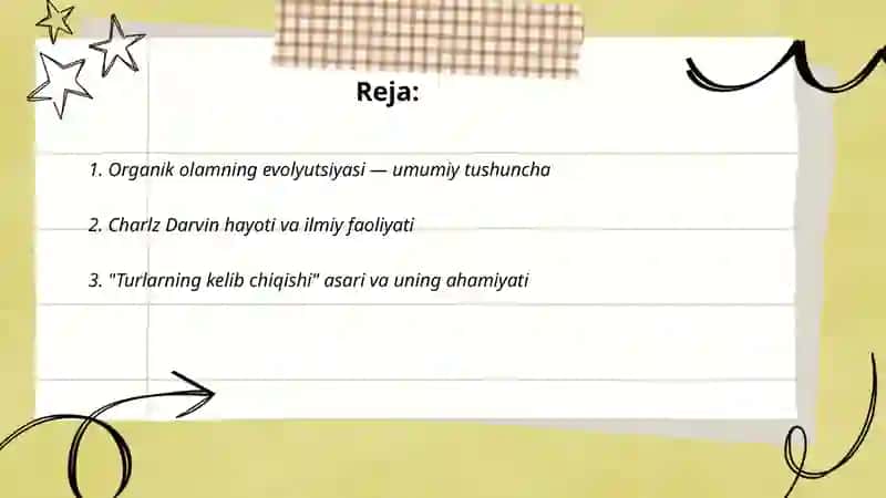 Organik olam evolyutsiyasi. Ch.Darvin talimoti 2