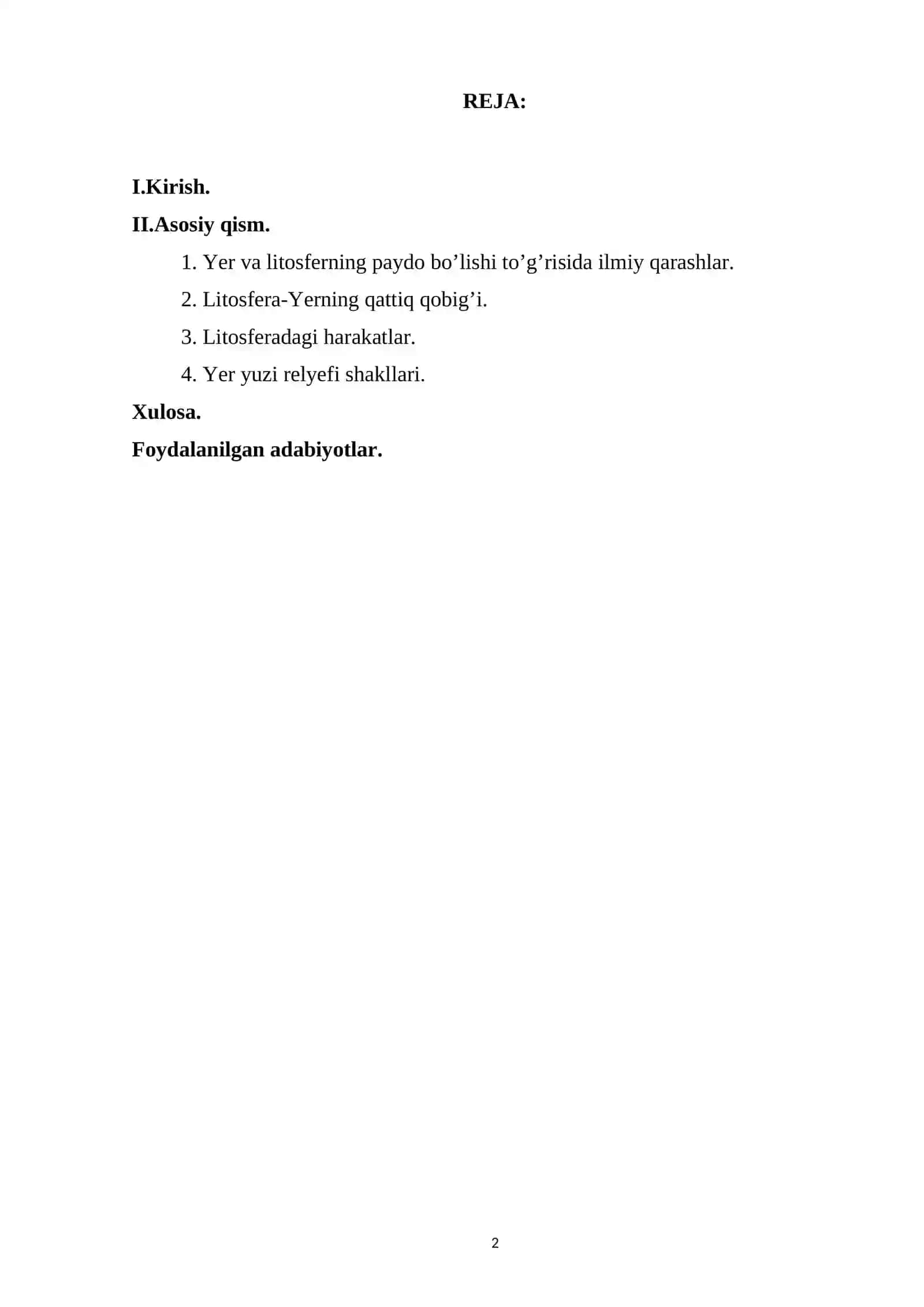 Umum tabiiy geografiya fanidan yozgan 2