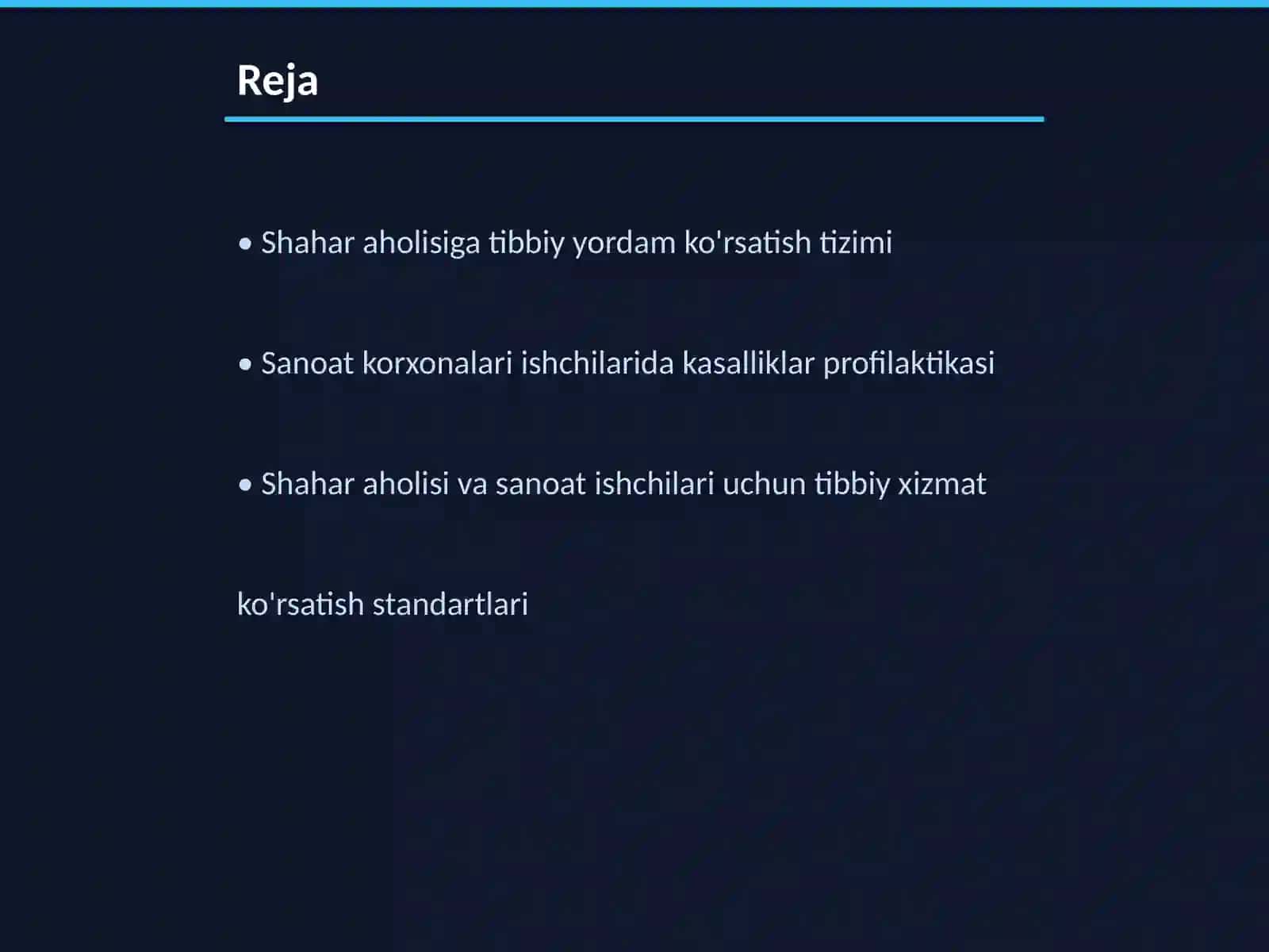 Shahar aholisi va sanoat korxonalari ishchilariga tibbiy yordam koʻrsatishni tashkil etish 2