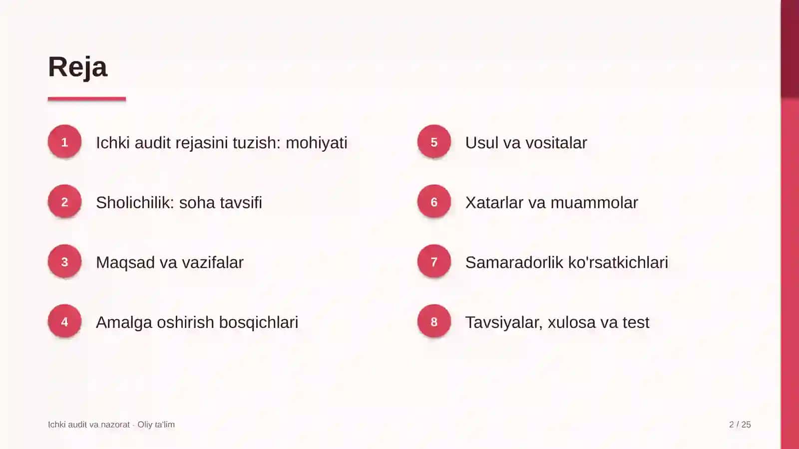 sholichilikda ichki audit rejasini tuzish 7439 2