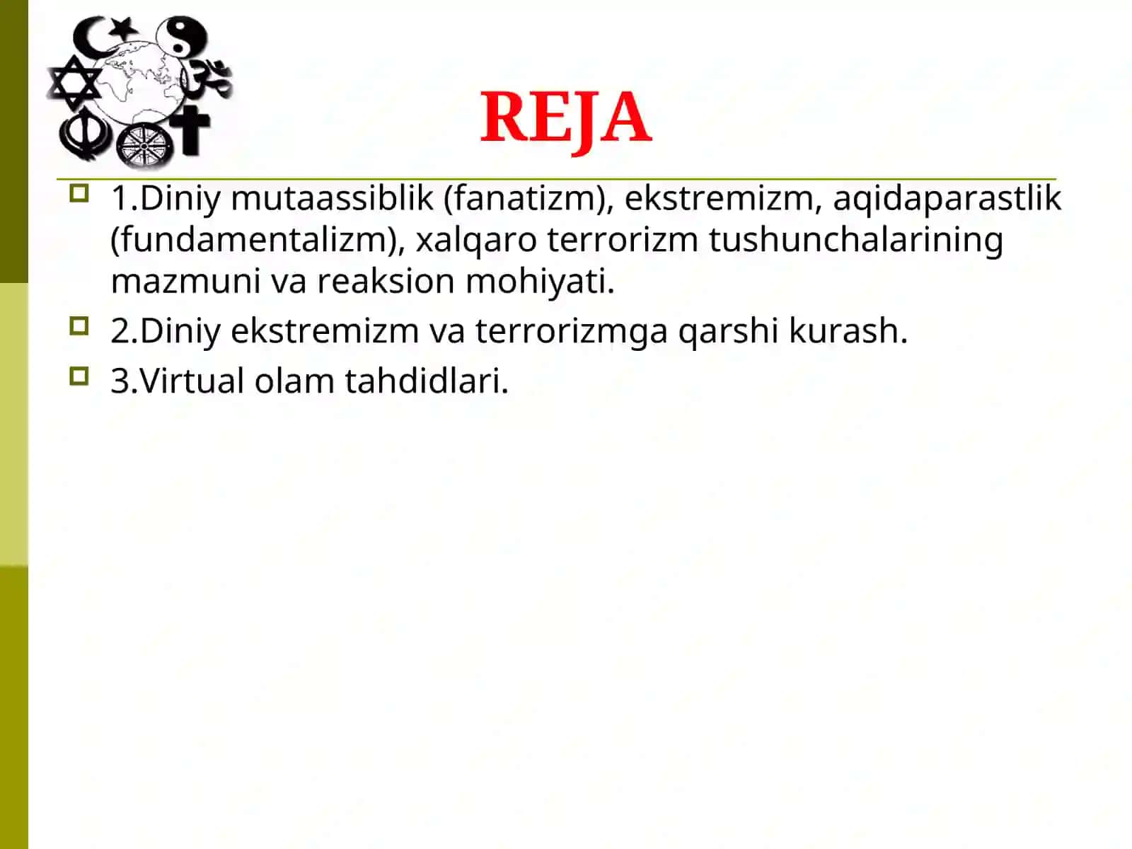 Diniy ekstremizm va terrorizmga qarshi kurash 2