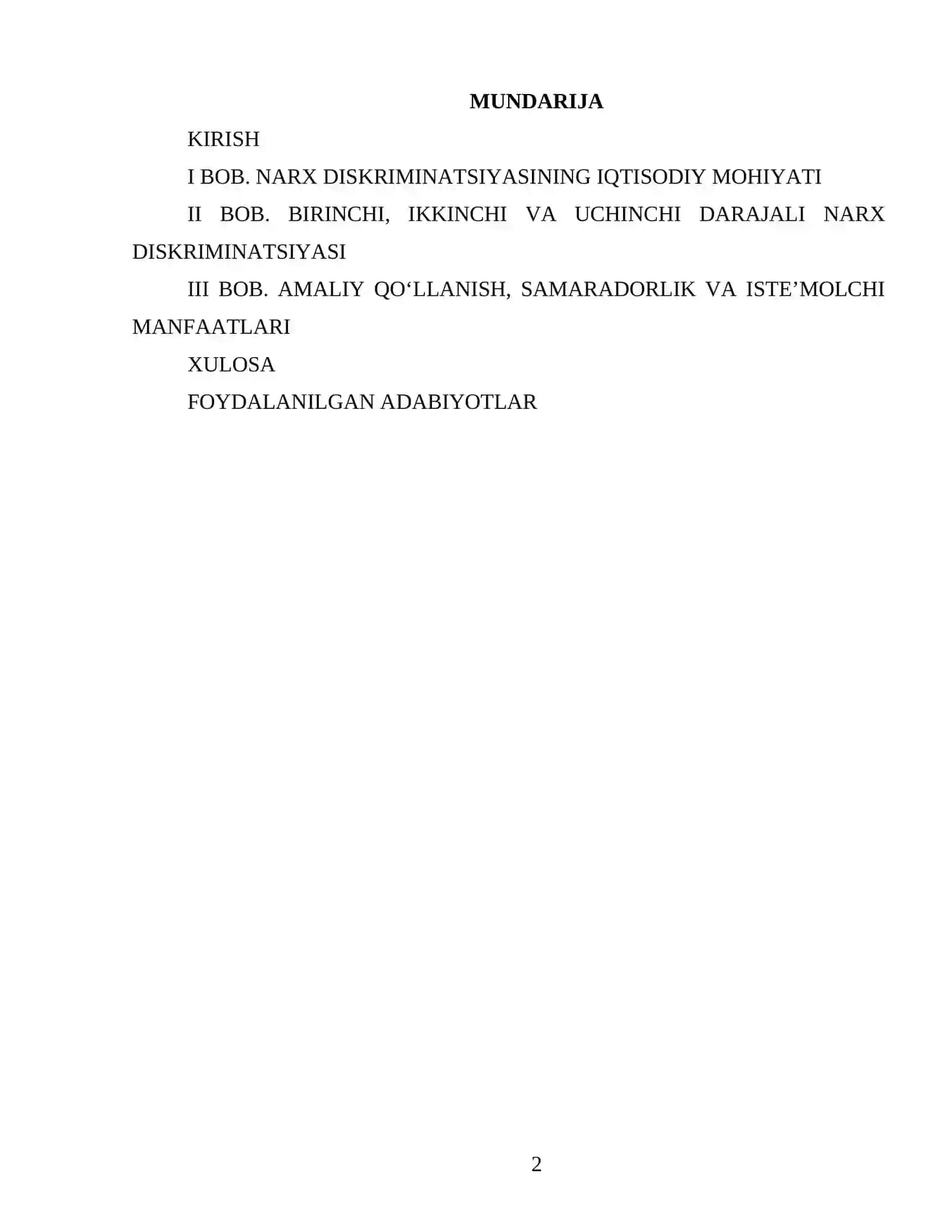 NARX DISKRIMINATSIYASI 2