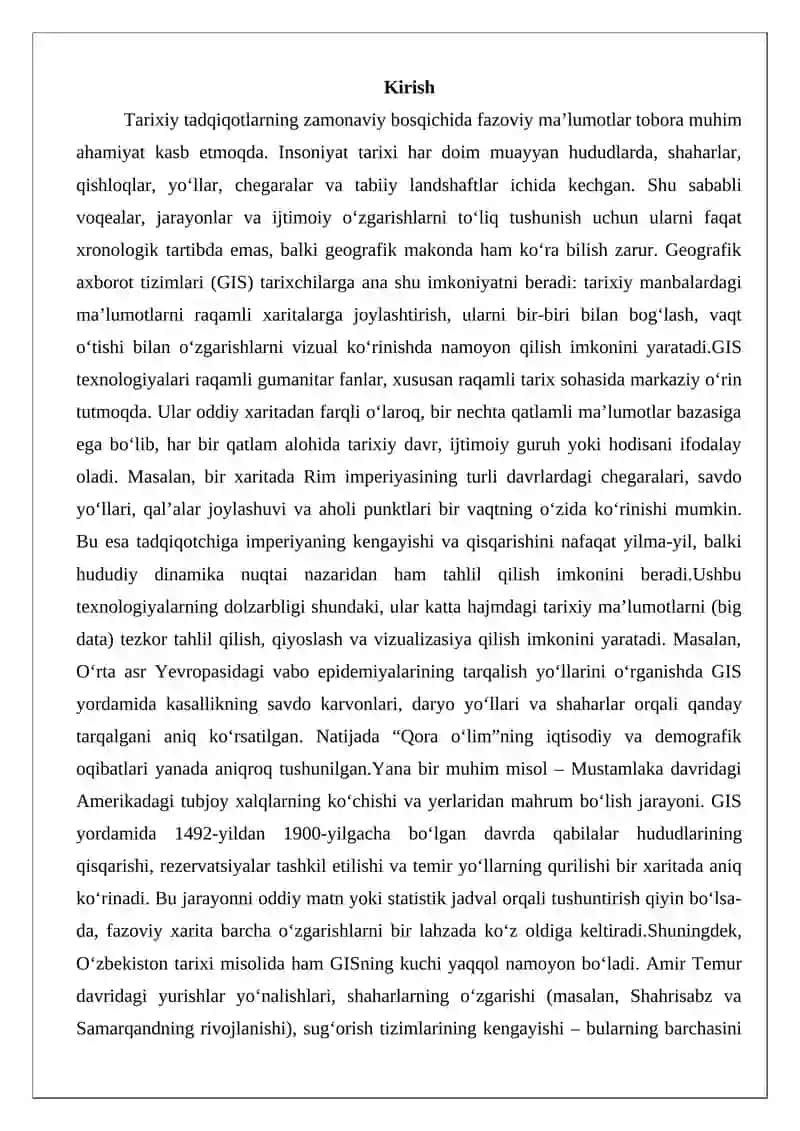 Geografik axborot tizimlarining o‘rnini 2