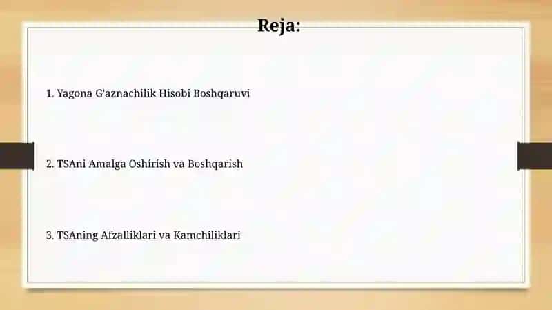 Yagona G'aznachilik Hisobi Boshqaruvi 2