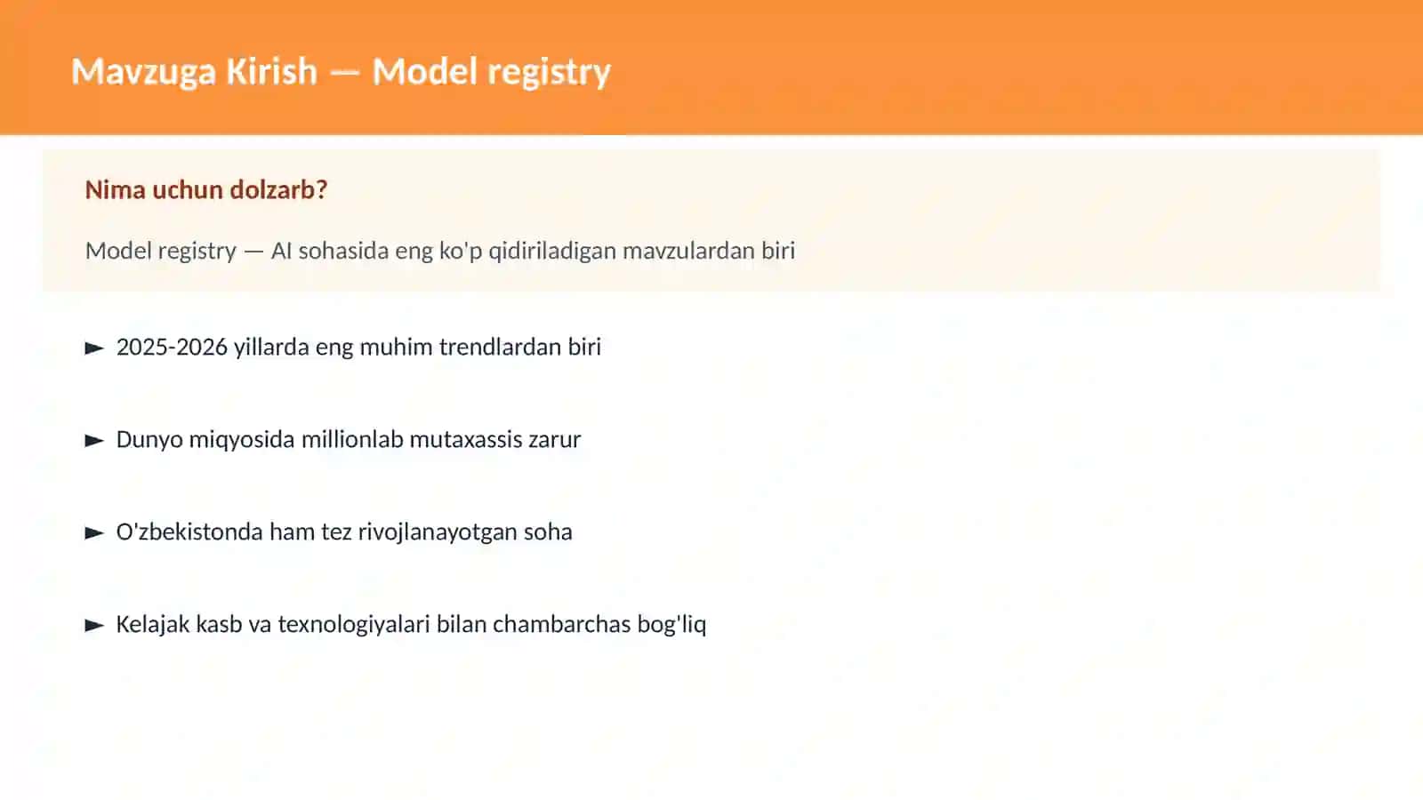 Model registry 2