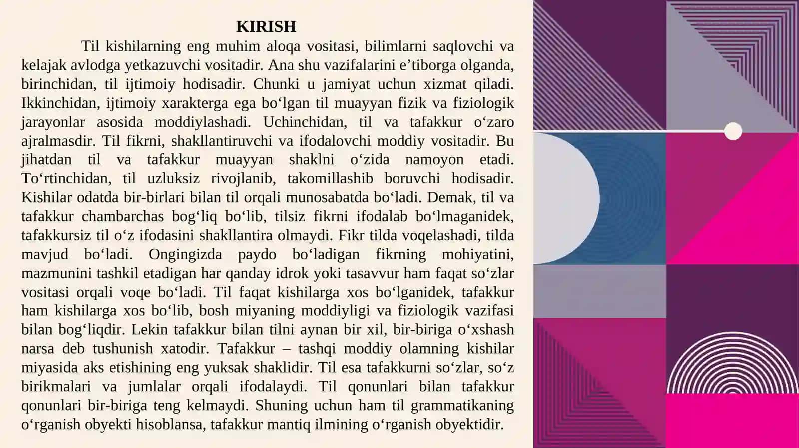 O‘ZBEK TILINING SOHADA QO‘LLANISHI 2
