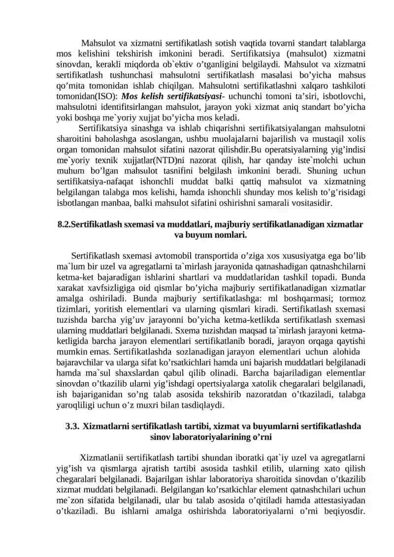 Servis korxonalarida xizmatni sertifikatlash 2