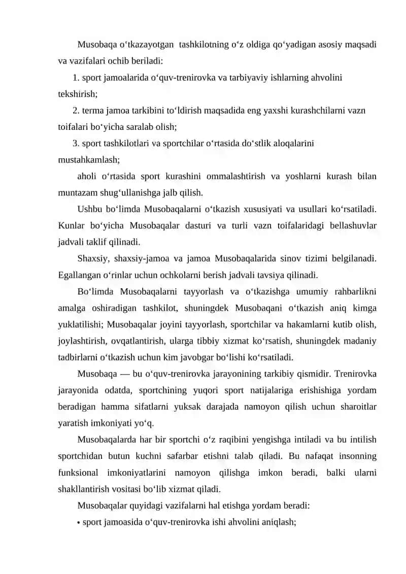Musobaqa maqsadi va vazifalari 2