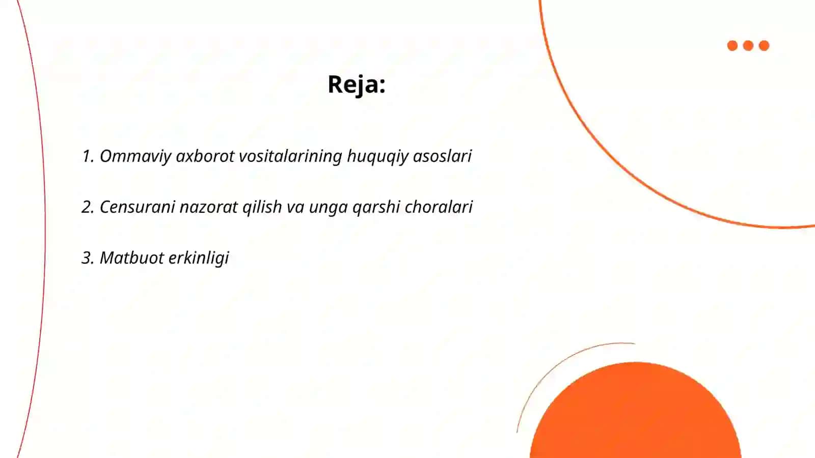 Ommaviy axborot vositalarining huquqiy asoslari 2