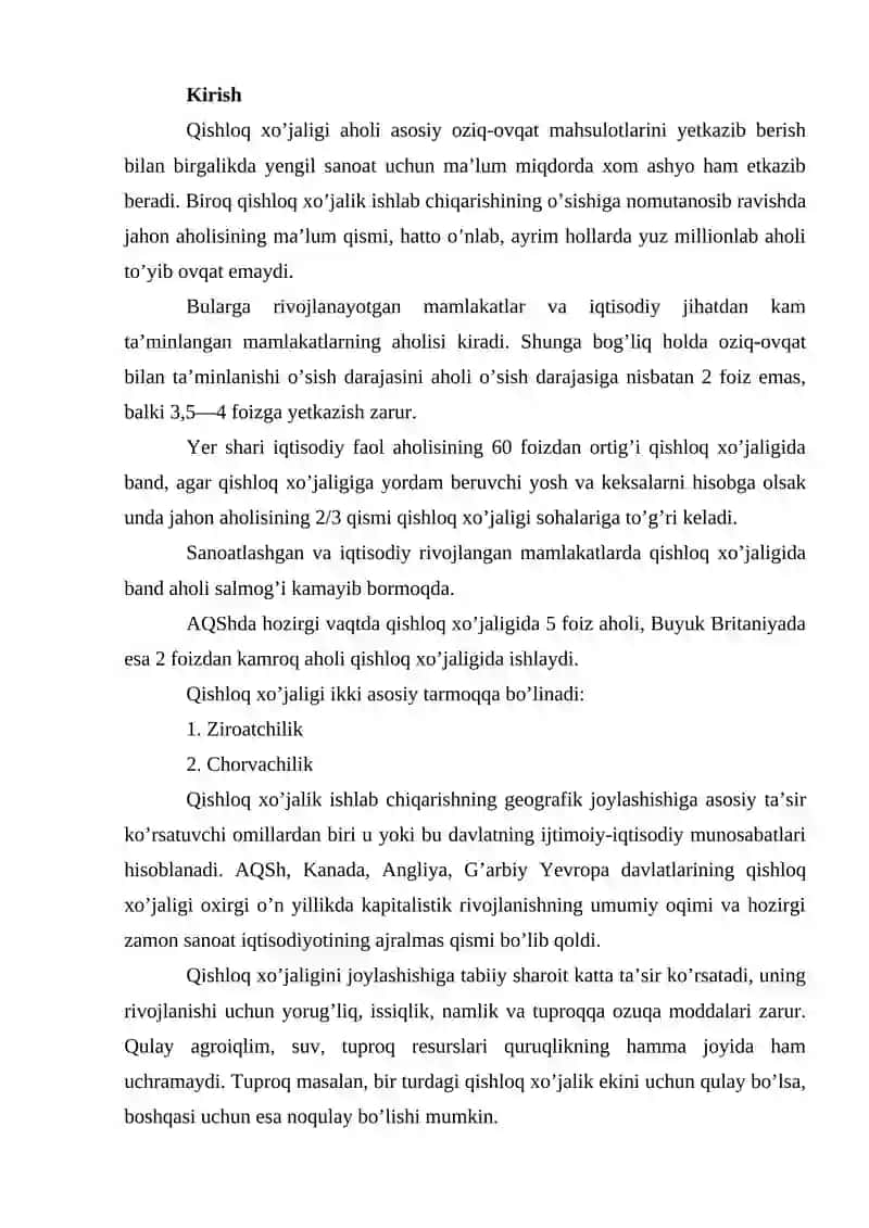 HINDISTON QISHLOQ XO’JALIGI VA UNING TARMOQ TARKIBI 2