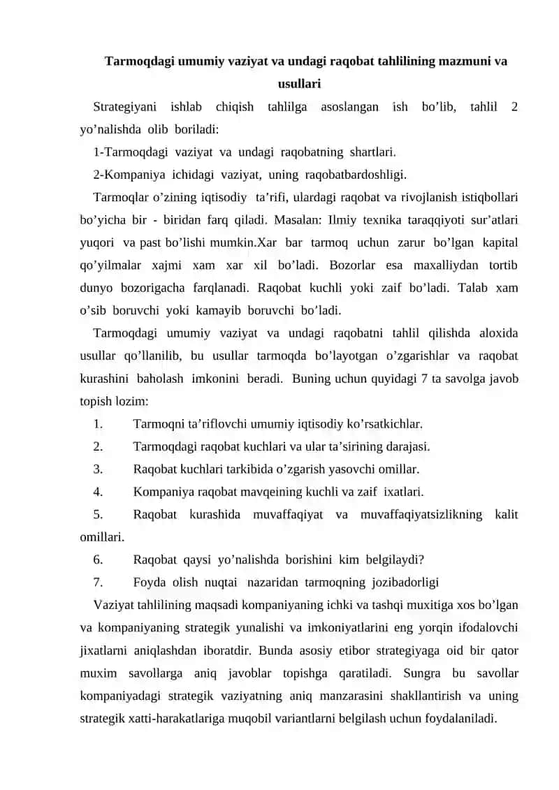 Tarmoqda ustunlikka erishish shartlari 2