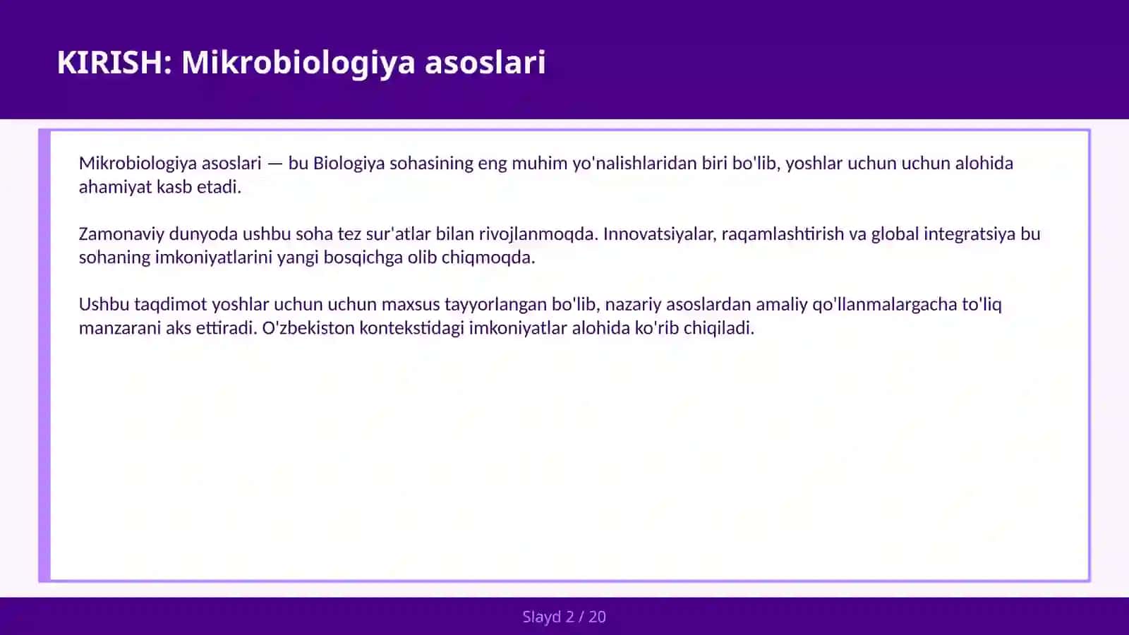 MIKROBIOLOGIYA ASOSLARI 2