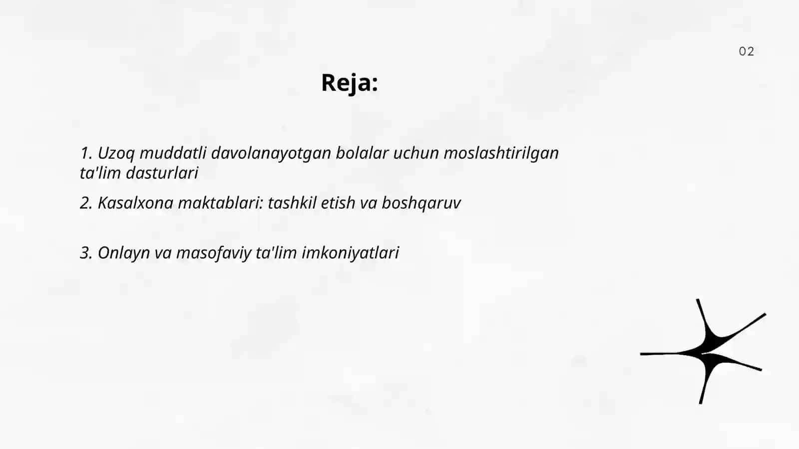 Uzoq muddatli davolanayotgan bolalar uchun ta'lim dasturlari 2