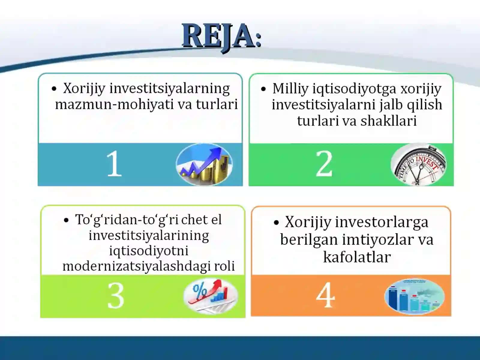 IQTISODIYOTNI RIVOJLANTIRISHDA XORIJIY INVESTITSIYALARNING ROLI 2