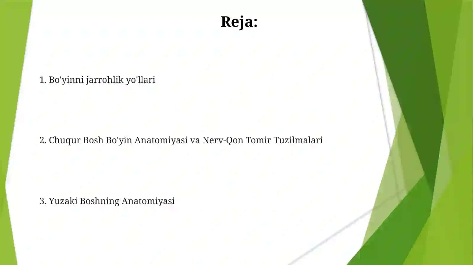 Bo'yin sohasi topografik anatomiyasi va operativ xirurgiyasi 2