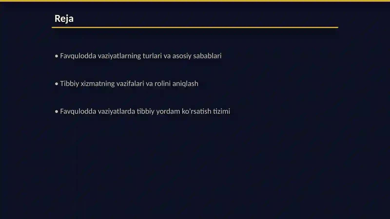 Favqulodda vaziyatlarda fuqaro muhofazasi tibbiy xizmati 2