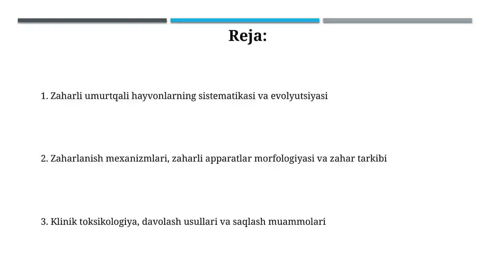 Zaharli umurtqali hayvonlar sistematikasi 2
