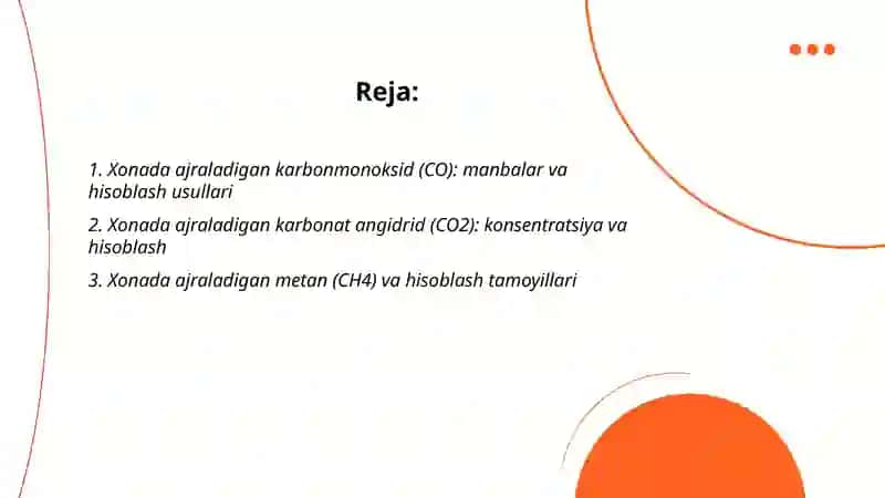 Zararli gazlar turlari va xisoblash usullari 2