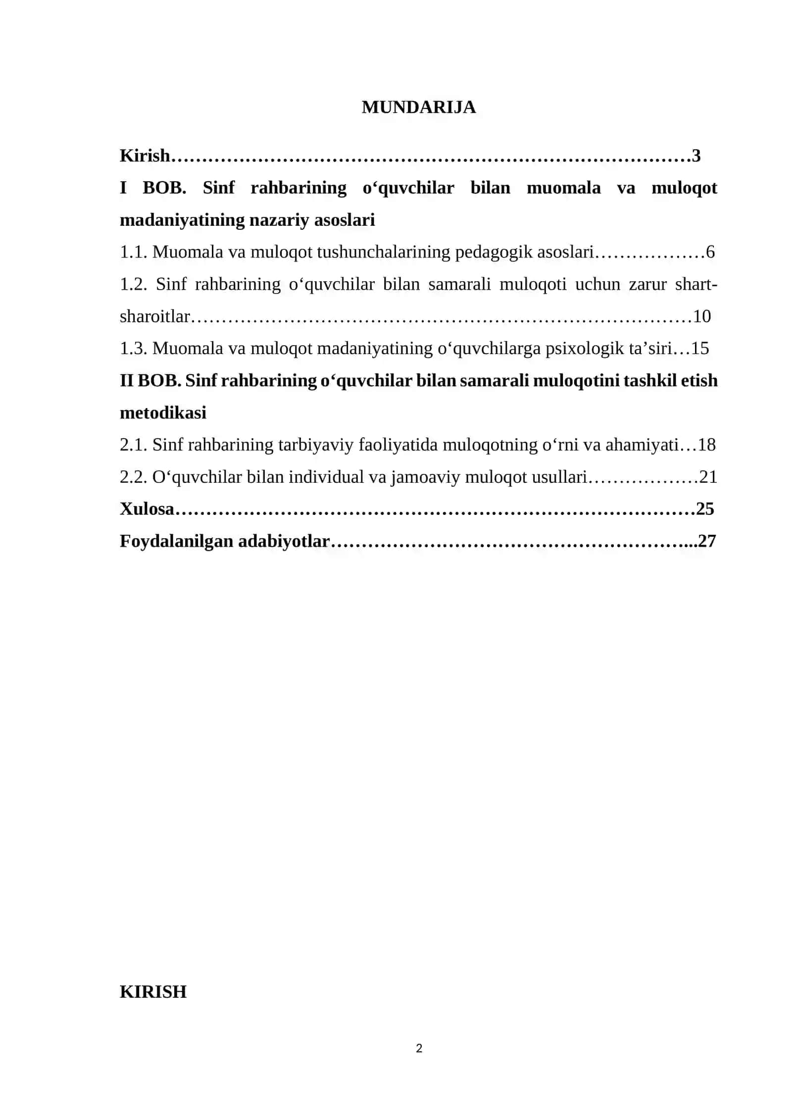 Sinf rahbarining tarbiyalanuvchilar bilan muomala va muloqoti 2