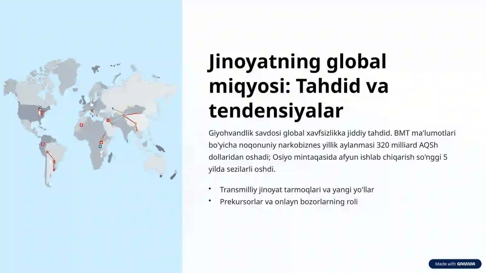 Giyohvandlik vositalari va psixotrop moddalar bilan noqonuniy muomalaga qarshi kurash: O'zbekistonning xalqaro hamkorlikdagi o'rni 2